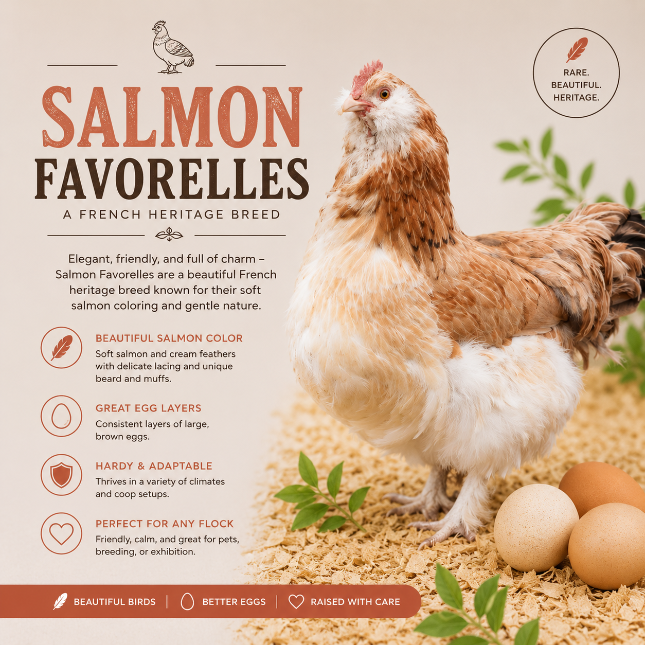 Salmon Faverolle Hatching Eggs