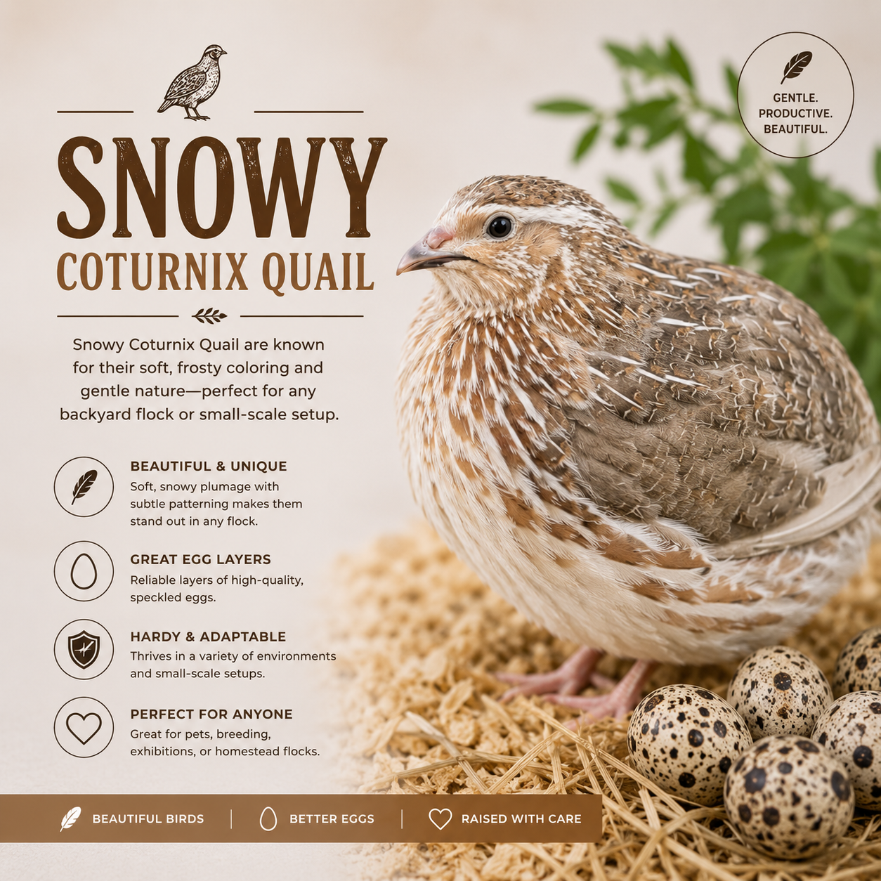 Snowy Coturnix Quail