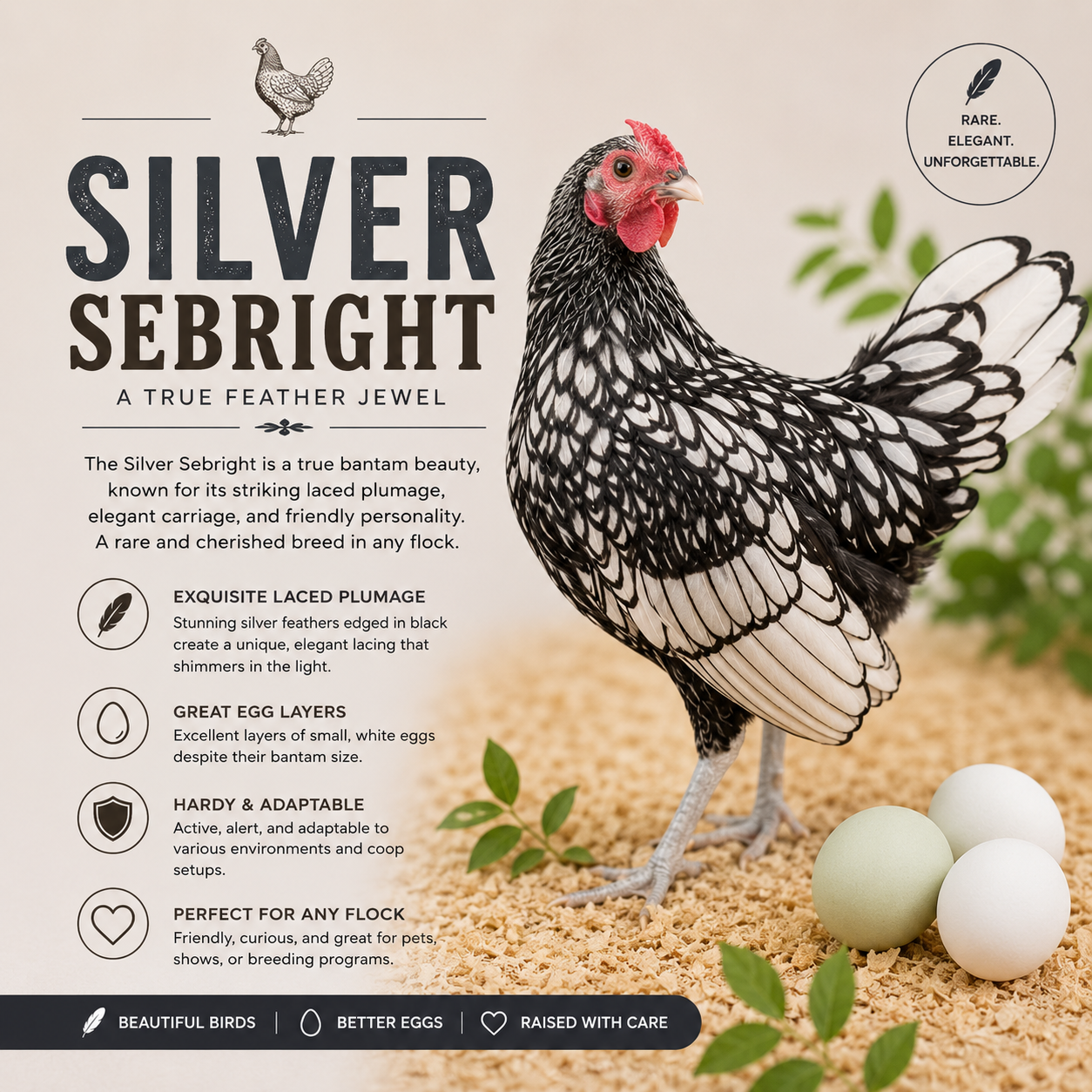 Silver Sebright Hatching Eggs