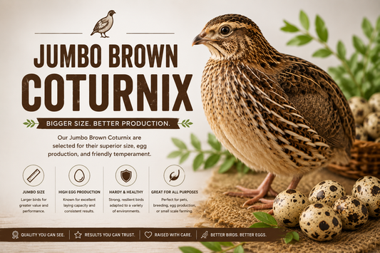 Heavy Jumbo Brown Coturnix Hatching Eggs